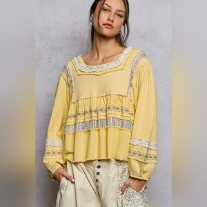 #1255 POL Sunlit Garden Romance Top